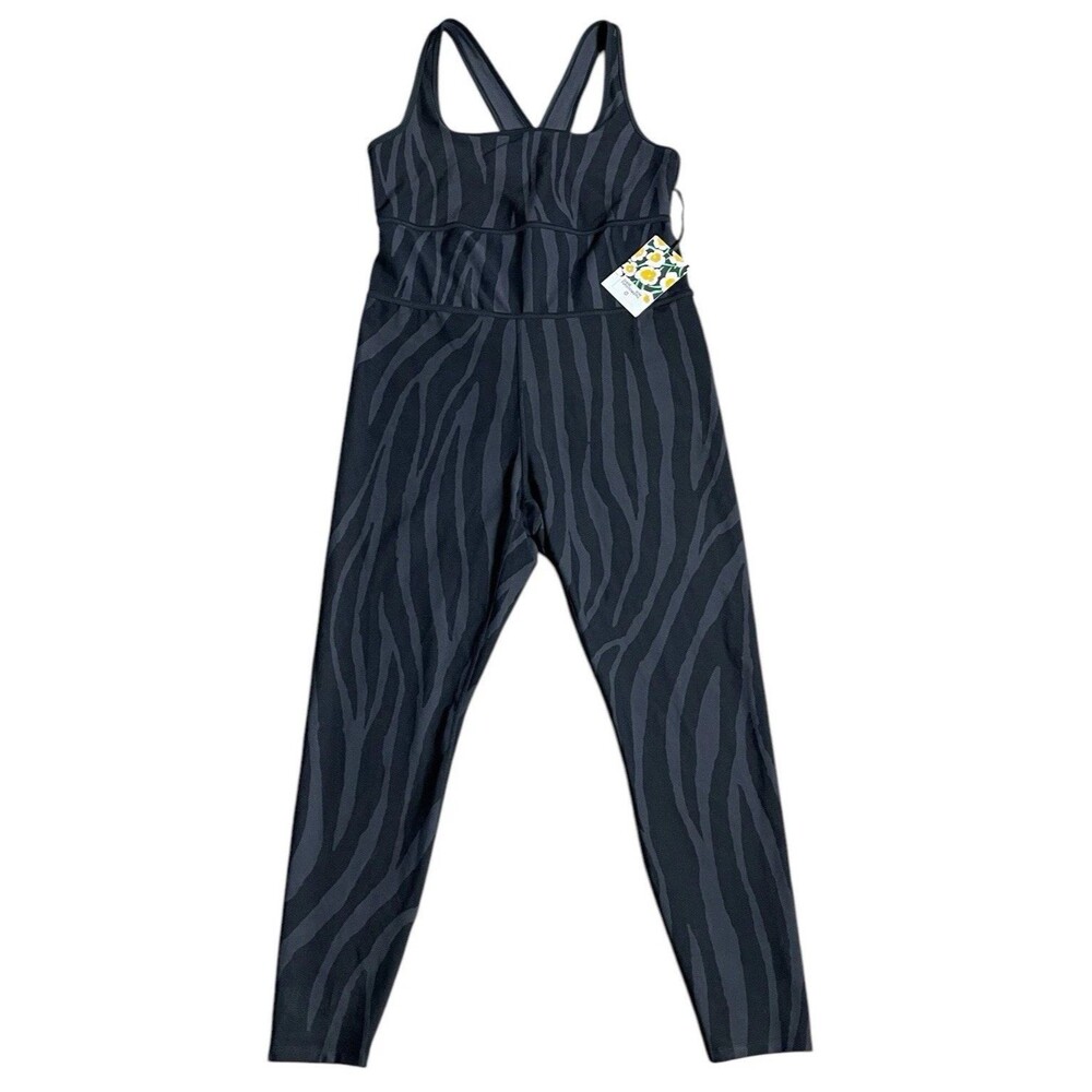 DVF for Target XL Bodysuit Racerback Black Zebra Full Length One-Piece NWT